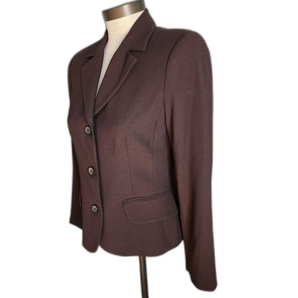 Nygard Petites Brown Button Up Suit Jacket Blazer Size 6 - Picture 4 of 7